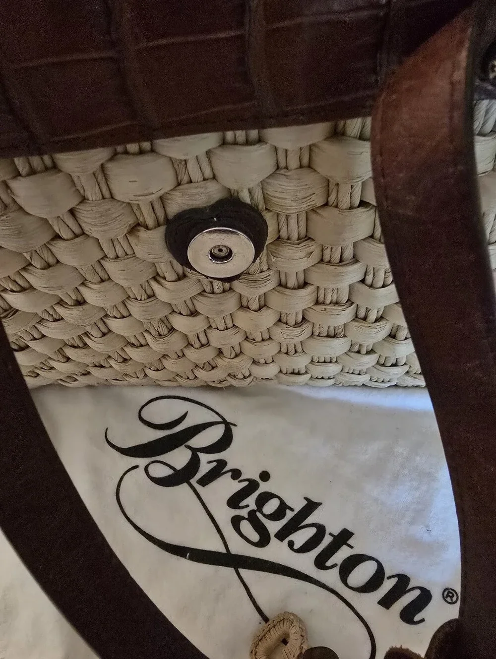 Brighton Heartland Straw Bag W/dust Bag